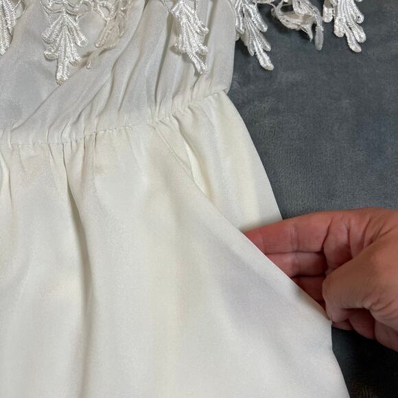 Women's Sleeveless Lace Trim Mini Dress Size XXS Bridal Wedding Sorority Grad - Picture 4 of 7